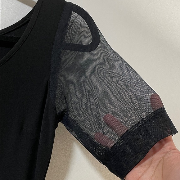 Joseph Ribkoff Black Maxi Dress with Mesh Sheer Sleeves - Picture 7 of 13